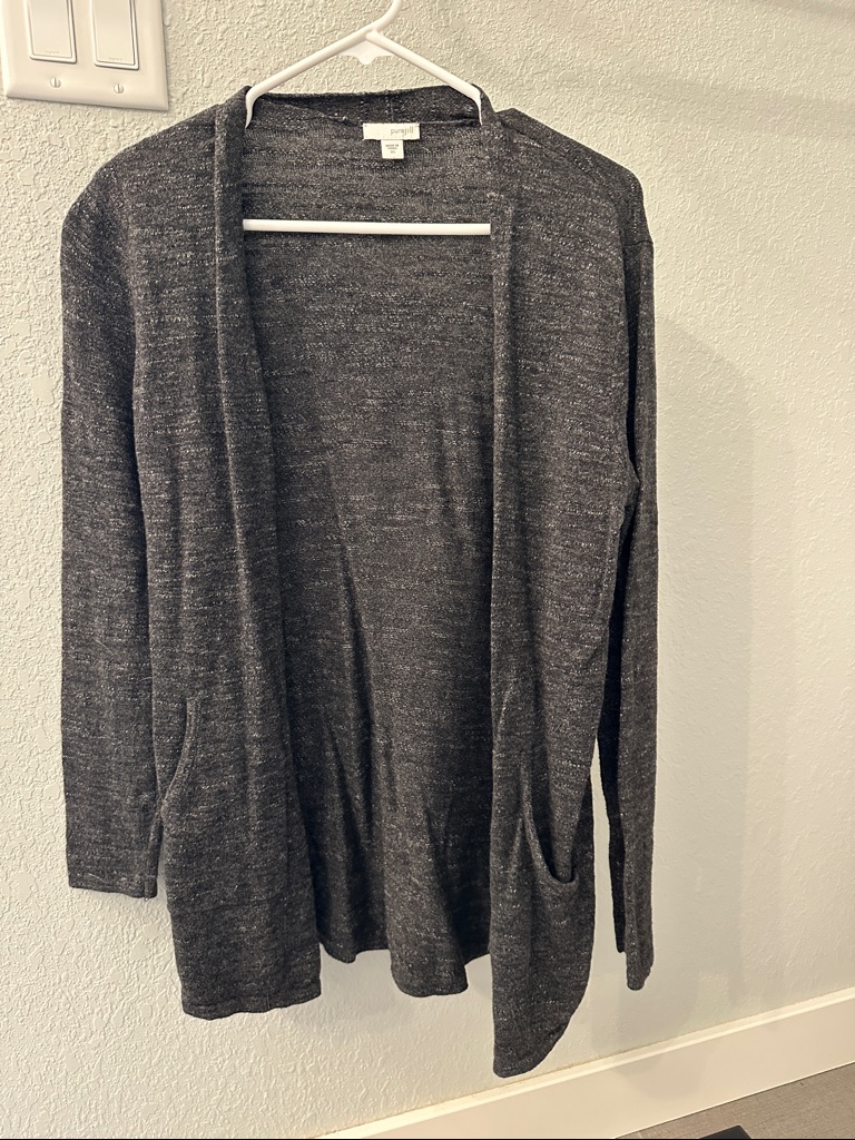 Pure Jill J. Jill Open-Front Cozy Knit Cardigan In Dark Heather Gray